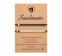 Generisch Bracelet pour couples, âmes sœurs, hommes, relation à distance, cadeaux pour femmes, hommes, lui, elle, joli cadeau de couple, montre-bracelet en silicone pour homme, taille unique