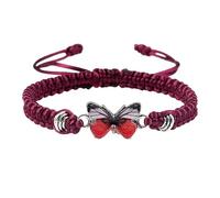 Generisch Bracelet pour Veret Mauvais Yeux Adolescentes Filles Cordon Réglable Bracelets Papillon pour Femmes Bracelets Papillon Mignon Bracelet en Cuir Personnalisable pour Homme