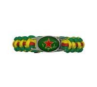 Generisch Bracelet Rojava YPG YPJ Kurdistan Drapeau Kurde Cuir Noir Traditionnel Patriotique, Mittelgroße, Cuir, Pas de gemme