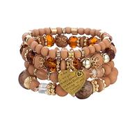 Generisch Bracelets de perles empilables pour femmes et hommes Ensemble de bracelets multicouches Bijoux multicolores Bracelet pour emballage bon marché, taille unique, cristal, Pas de gemme