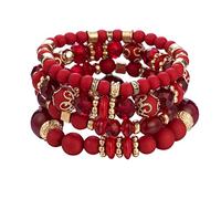 Generisch Bracelets de perles empilables pour femmes et hommes Ensemble de bracelets multicouches Bijoux multicolores Bracelet pour emballage bon marché, taille unique, cristal, Pas de gemme