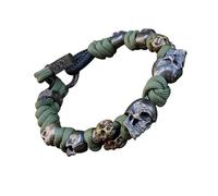 Generisch Bracelets en paracorde pour homme et femme - Bracelet en paracorde tissé - Squelette gothique - Réglable - Cordon tressé en cuir pour homme - Avec gravure, taille unique, cordon