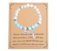 Generisch Bracelets Largeur Anneaux Card Cheerleading Charm Beaded Bracelets Cheer Cheerleading Jewelry For Cheer Cheerleader Messages Choix Bracelet Messages Phrases Anneaux (C, One Size)