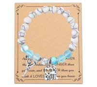 Generisch Bracelets Largeur Anneaux Card Cheerleading Charm Beaded Bracelets Cheer Cheerleading Jewelry For Cheer Cheerleader Messages Choix Bracelet Messages Phrases Anneaux (B, One Size)