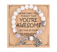 Generisch Bracelets Largeur Anneaux Card Cheerleading Charm Beaded Bracelets Cheer Cheerleading Jewelry For Cheer Cheerleader Messages Choix Bracelet Messages Phrases Anneaux (A, One Size)