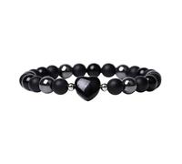Generisch Bracelets Messages Avec Perles Bijoux Heart Charms Bangles Stone With Pearls Beads Bracelet Couleurs Breloques Amoureux Anneaux (A, One Size)