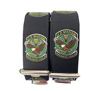 Generisch Bretelles US MARINE - Marines - Screaming Eagles - Aigle - 35 mm de large en forme de H - Avec 4 clips extra forts - Autriche/US Marine - Noir ST-005, Noir , Länge 110 cm Breite 35 mm