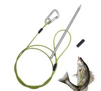 Generisch Broche de pêche | Clip et corde en acier inoxydable, avec mousqueton - Accessoire de pêche lourd - Pour une utilisation en plongée, kayak, lacs, étangs, côtes et ruisseaux