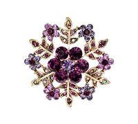 Generisch Broche en strass avec beaucoup de fleurs - Décoration de Noël - Lettre R - Violet - Taille unique