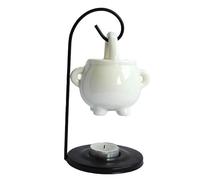 Generisch Brûleur à Fondue - Hanging Heiden Cauldron | Brûleur à Huile | Lumière païenne | Spooky Halloween Chauffe-Noir avec poignée Diffuseur en céramique pour décoration d'intérieur