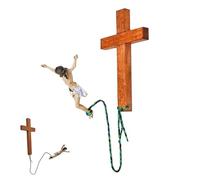Generisch Bungee Jumping Jésus Décoration religieuse en résine Crucifix de Pâques Figurine Jésus Crucifix Décoration murale Ambiance de Pâques