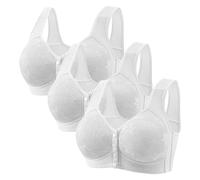 Generisch Bustier avec rembourrage - Soutien-gorge tendance et décontracté pour femme avec partie avant pour les personnes âgées, doux pour la peau et confortable - Sans, Blanc., 5XL