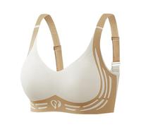 Generisch Bustier d'allaitement confortable et transparent pour femme, sans fil, dos nu, sans éponge, avec bretelles convertibles, tableau des tailles, Blanc., XXL