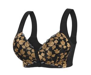 Generisch Bustier sans armatures Soutien-gorge en dentelle avec boutonnière devant Bikini Femme, Noir , 125E
