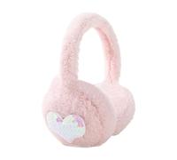 Generisch Cache-oreilles d'hiver avec oreilles de chat à paillettes en forme de cœur réglable pour filles et femmes Cache-oreilles en peluche pour l'extérieur, Rose clair, taille unique