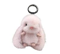Generisch Cadeau Parrain Porte-clés Peluche Oreille de Goutte Lapin Poupée Cadeau Voiture Porte-clés Pendentif Cordon, rouge, taille unique