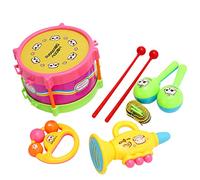 Generisch Cadeaux pour bébé fille - Instruments de musique 1 à 3 - Musique pour bébé de 6, 12, 9, 18 mois - 1er anniversaire - Cadeau pour fille de 1 à 2 ans - Jouet éducatif - Tambour (taille unique)