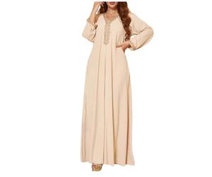 Generisch Caftan long pour femme Djellaba traditionnel dans le style d'un caftan marocain ou d'une robe kabyle qui peut être utilisé comme vêtement arabe abaya ou Ramadan