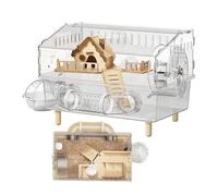 Generisch Cage en acrylique transparente à double paroi pour petits animaux, idéale pour l'observation de l'élevage des hamsters, convient à l'intérieur et à l'extérieur grâce au système de