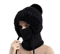 Generisch Cagoule en peluche 3 en 1 avec écharpe et masque thermique d'hiver - Masque de ski en polaire coupe-vent - Pour femme - Pour le cyclisme - Pour le quotidien et l'extérieur, B07, taille