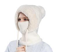 Generisch Cagoule en peluche 3 en 1 avec écharpe et masque thermique d'hiver - Masque de ski en polaire coupe-vent - Pour femme - Pour le cyclisme - Pour le quotidien et l'extérieur, B11, taille