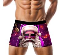 Generisch Caleçon amusant pour homme - Boxer de Noël pour homme - Cadeau imprimé de Noël - Matériau de bonne qualité - Coton doux et confortable, lilas, XL