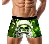 Generisch Caleçon amusant pour homme - Boxer de Noël pour homme - Cadeau imprimé de Noël - Matériau de bonne qualité - Coton doux et confortable, vert, L