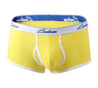 Generisch Caleçon Homme Boxer Slip Boxer Boxer Grand Sous-Vêtements Homme avec Fil de Coton Couleur Unie Confortable Absorbant Séchage Rapide Respirant pour L'été avec Quatre Coins, jaune, XL
