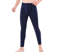 Generisch Caleçon thermique pour homme - Long et chaud - Sous-vêtements thermiques pour l'hiver - En polaire - Sous-vêtements fonctionnels - Couleur unie - Épais, bleu marine, 3XL