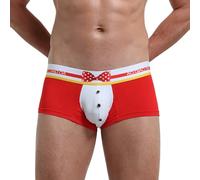 Generisch Caleçons Hommes Boxers Hommes Boxer Slip Homme Cravate Gentleman Double Couche Soie Glace Poche U Pantalon Coin Plat Sous-vêtements, rouge, XXL