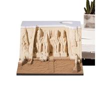 Generisch Calendrier créatif - Bloc mémo - Bloc-notes de bureau contrôlé par temple - Art sculpté sur papier - Artisanat - Bloc mémo adhésif avec cache porte-stylo