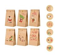 Generisch Calendrier de l'Avent 2024 pour fille - 24 pièces - Corne de remplissage - Sacs cadeaux de Noël - Papier kraft - Autocollants de vacances - Calendrier de l'Avent Prime Deals Days 2024