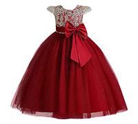 Generisch Calendrier de l'Avent sans manches avec nœud - Robe de princesse - Robe de performance - Un cas pour serviteur Ruprecht Bande, rouge, 8-9 ans