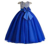 Generisch Calendrier de l'Avent sans manches avec nœud - Robe de princesse - Robe de performance - Un cas pour serviteur Ruprecht Bande, bleu, 4-5 ans