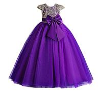 Generisch Calendrier de l'Avent sans manches avec nœud - Robe de princesse - Robe de performance - Un cas pour serviteur Ruprecht Bande, lilas, 8-9 ans