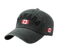Generisch Canada Casquette de Baseball Drapeau Feuille d'érable Brodé Canada Casquette Réglable, Vert armée., taille unique