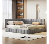 Generisch Canapé-lit, multifonction, 160 x 200 cm, avec sommier à lattes, en tissu velours agréable pour la peau, gris