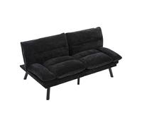 Generisch Canapé moderne deux places avec design ergonomique, assise respirante, dossier et accoudoirs réglables, pieds en métal, canapé 2 places,Noir