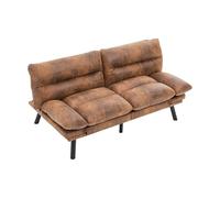 Generisch Canapé moderne deux places avec design ergonomique, assise respirante, dossier et accoudoirs réglables, pieds en métal, canapé 2 places,Marron