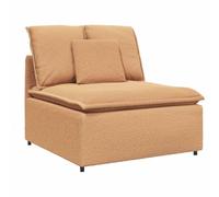 Generisch Canapé modulaire module central avec coussin beige 100 cm | Tissu aspect laine d'agneau, rembourrage en mousse, cadre en métal, assise en textilène, combinable avec d'autres modules