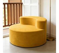 Generisch Canapé Simple en Velours côtelé Confortable et décompressible, Petit canapé d'appoint Portable pour Chambre à Coucher, Appartement, Bureau, Petite Maison (Jaune)