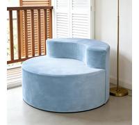 Generisch Canapé Simple en Velours côtelé Confortable et décompressible, Petit canapé d'appoint Portable pour Chambre à Coucher, Appartement, Bureau, Petite Maison (Bleu Clair)