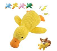 Generisch Canard anti-stress pour chien - Grand canard jaune - Résistant aux morsures - Avec son couineur - Jaune - Taille M