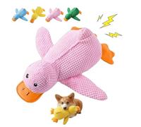 Generisch Canard anti-stress pour chien - Grand canard jaune - Résistant aux morsures - Avec son couineur - Rose - Taille L