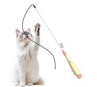 Generisch Canne à pêche interactive pour chat avec lumière - Jouet en corde avec poignée en forme de carotte - Pour la maison, après avoir mangé, lutter contre l'ennui, la stimulation mentale, la