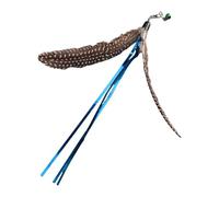 Generisch Canne à pêche pour chat avec plumes | Jouet interactif en plumes pour chat, Moulin à vent naturel avec effet rotatif, compagnon de chasse pour les races de chats de petite, moyenne et grande