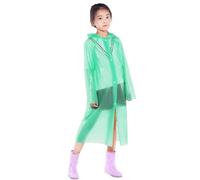 Generisch Cape de pluie pour printemps, couleur unie, fermeture à boutons, épaisse, imperméable, pour l'école, le camping, les voyages, vert, taille unique