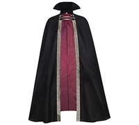 Generisch Cape de vampire médiévale avec col élégant bicolore pour carnaval, Halloween, costume gothique, manteau poncho, sorcière, role Play Cloak, Noir , L