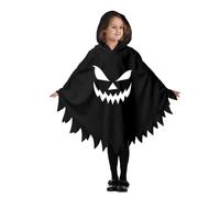 Generisch Cape d'Halloween pour enfants - Cape avec visage effrayant et fantôme blanc - Costume de cosplay pour fête à thème