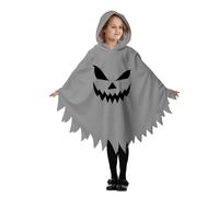 Generisch Cape d'Halloween pour enfants - Cape avec visage effrayant et fantôme blanc - Costume de cosplay pour fête à thème